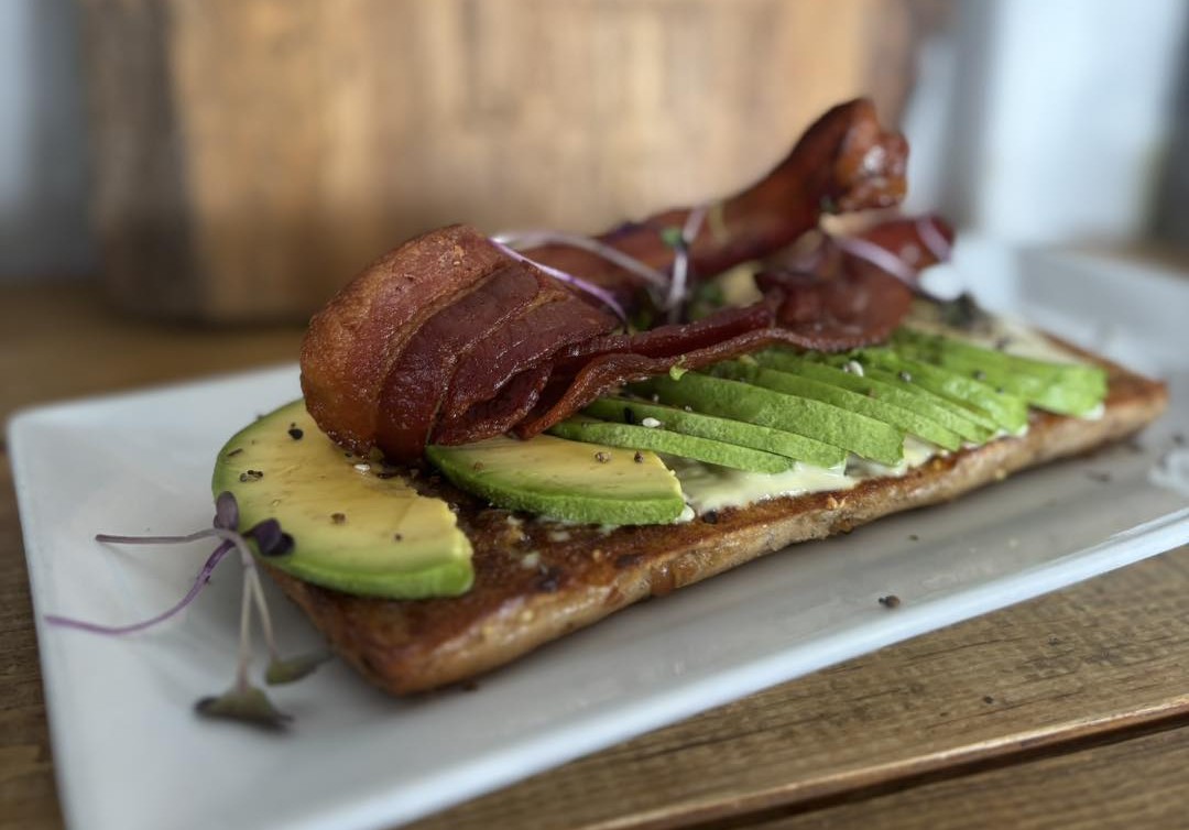 Puerto Nuevo Beach Latitud Cafe Avocado Toast Bacon