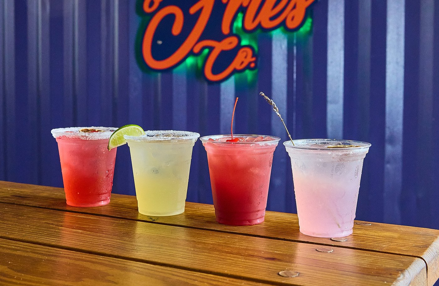 Puerto Nuevo Beach Wings Fries Co Colorful Drinks
